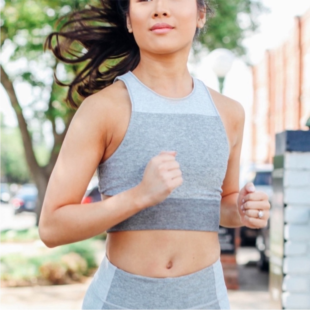Outdoor Voices Grey Slashback Crop Top XS